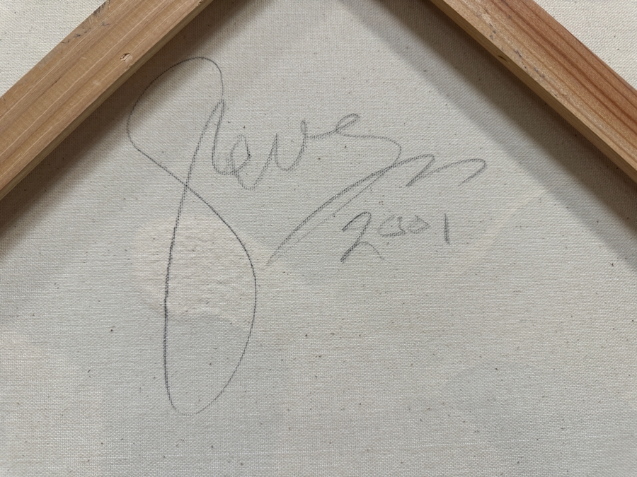 Gerrit Greve (1948-2024, Cardiff by the Sea, CA) Original Acrylic Sand Painting On Canvas Titled 'Icon Prayer' 2001 Signed Verso 48' X 48' Estimate $2,304 - $2,880 [Photo 7]