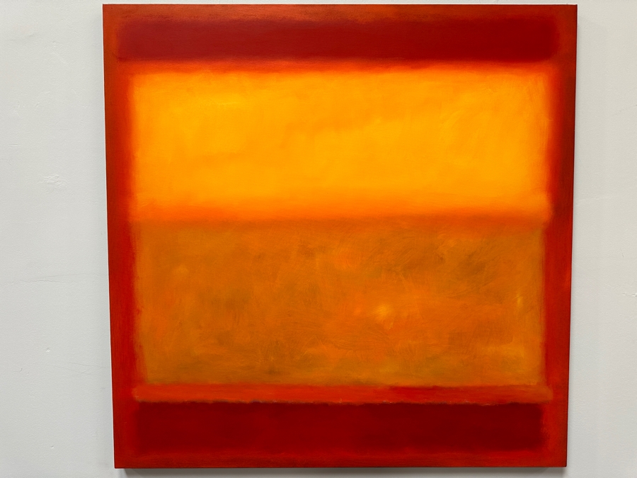 Gerrit Greve (1948-2024, Cardiff by the Sea, CA) Original Acrylic Painting On Canvas Titled 'Abstract Color Field In Manner Of Mark Rothko' 2010 Signed Verso 48' X 48' Estimate $2,304 - $2,880 [Photo 2]