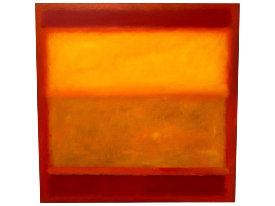 Gerrit Greve (1948-2024, Cardiff by the Sea, CA) Original Acrylic Painting On Canvas Titled 'Abstract Color Field In Manner Of Mark Rothko' 2010 Signed Verso 48' X 48' Estimate $2,304 - $2,880