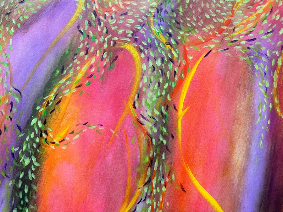 Gerrit Greve (1948-2024, Cardiff by the Sea, CA) Original Acrylic Painting On Canvas Titled 'Underwater Sacred Totems' 2021 Signed Verso 48' X 48' Estimate $2,304 - $2,880 [Photo 4]