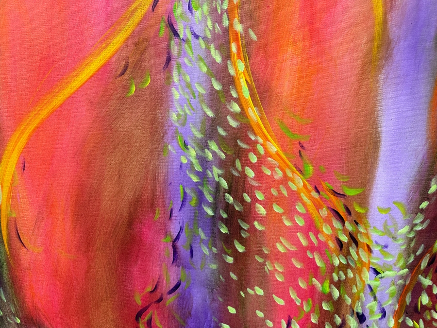 Gerrit Greve (1948-2024, Cardiff by the Sea, CA) Original Acrylic Painting On Canvas Titled 'Underwater Sacred Totems' 2021 Signed Verso 48' X 48' Estimate $2,304 - $2,880 [Photo 3]