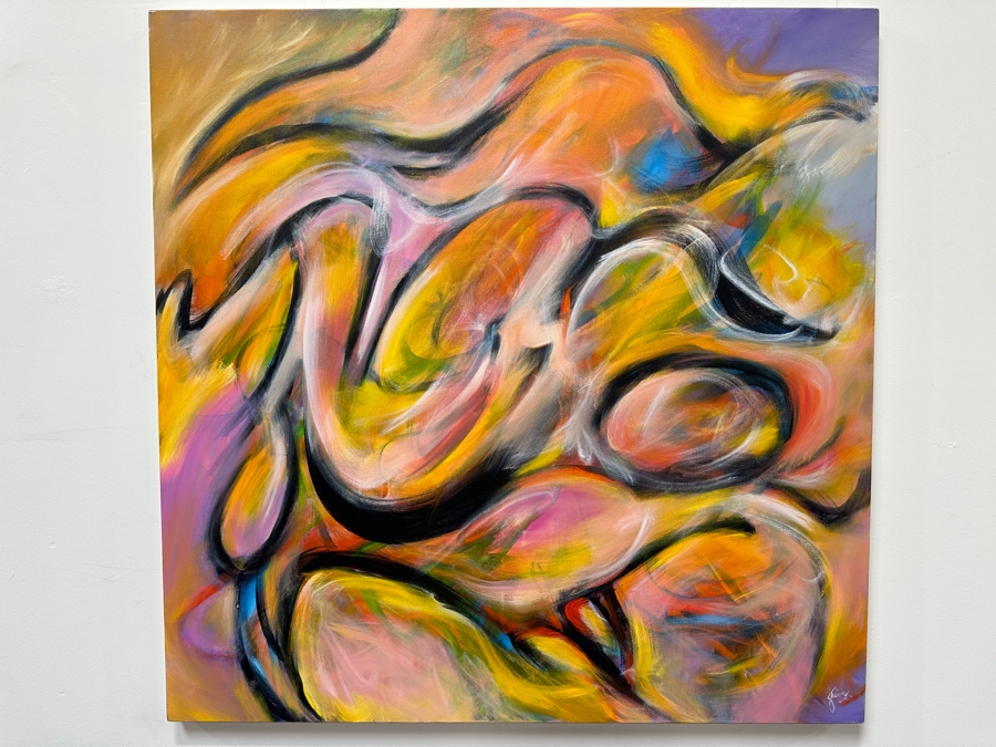 Gerrit Greve (1948-2024, Cardiff by the Sea, CA) Original Acrylic Painting On Canvas 2018 Signed Lower Right 48' X 48' Estimate $2,304 - $2,880 [Photo 2]