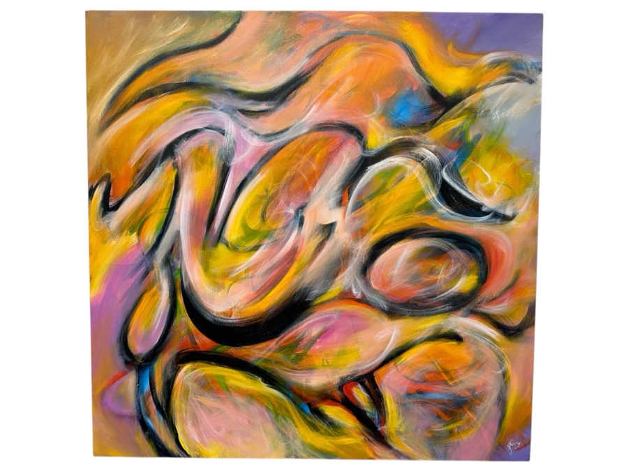 Gerrit Greve (1948-2024, Cardiff by the Sea, CA) Original Acrylic Painting On Canvas 2018 Signed Lower Right 48' X 48' Estimate $2,304 - $2,880 [Photo 1]