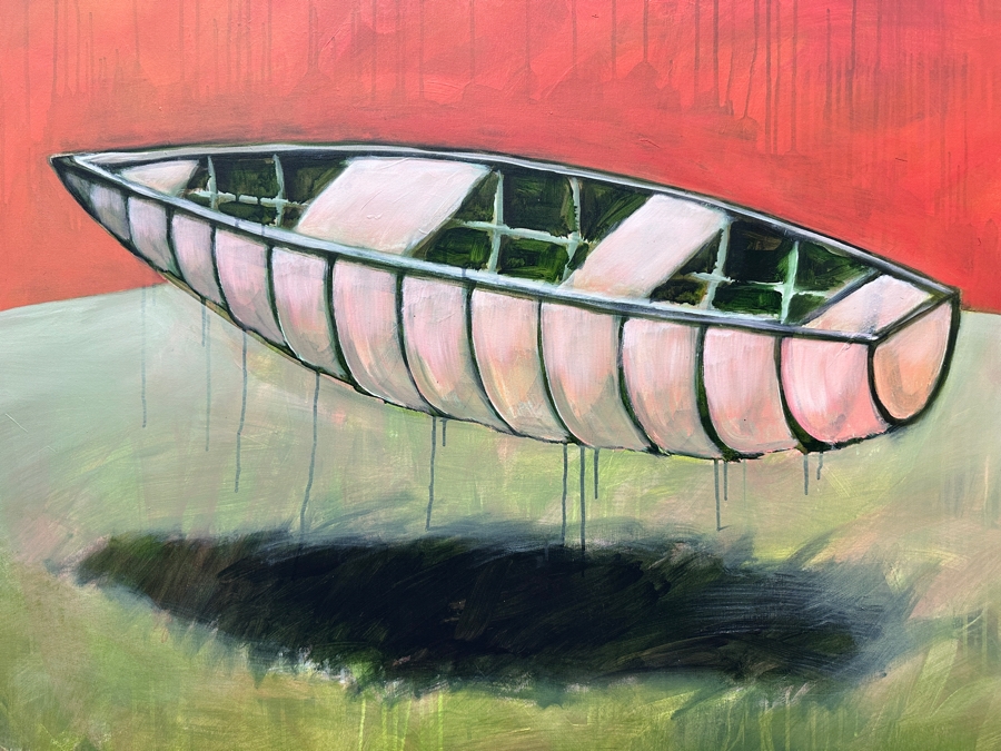 Gerrit Greve (1948-2024, Cardiff by the Sea, CA) Original Acrylic Painting On Canvas Titled 'Boat' 2004 Signed Verso 48' X 48' Estimate $2,304 - $2,880 [Photo 3]