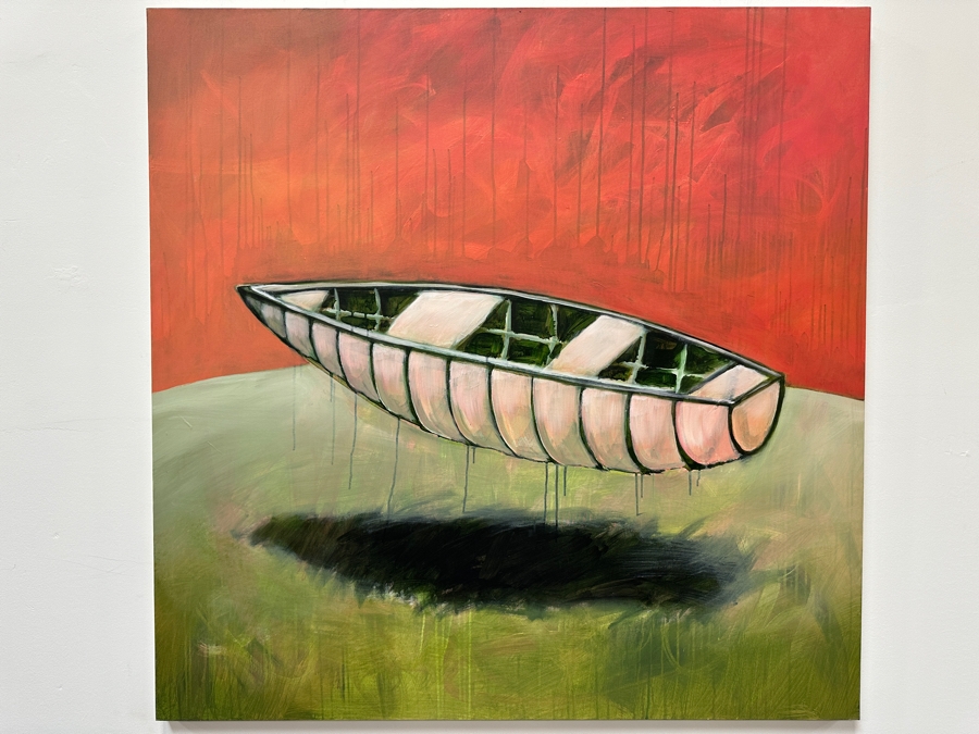 Gerrit Greve (1948-2024, Cardiff by the Sea, CA) Original Acrylic Painting On Canvas Titled 'Boat' 2004 Signed Verso 48' X 48' Estimate $2,304 - $2,880 [Photo 2]