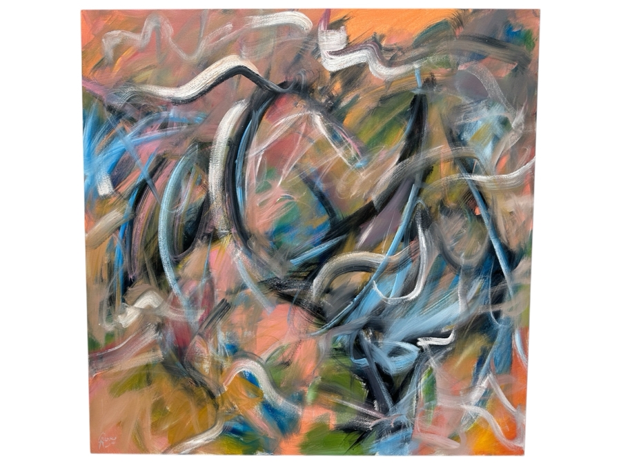 Gerrit Greve (1948-2024, Cardiff by the Sea, CA) Original Acrylic Painting On Canvas Signed Lower Left 48' X 48' Estimate $2,304 - $2,880 [Photo 1]