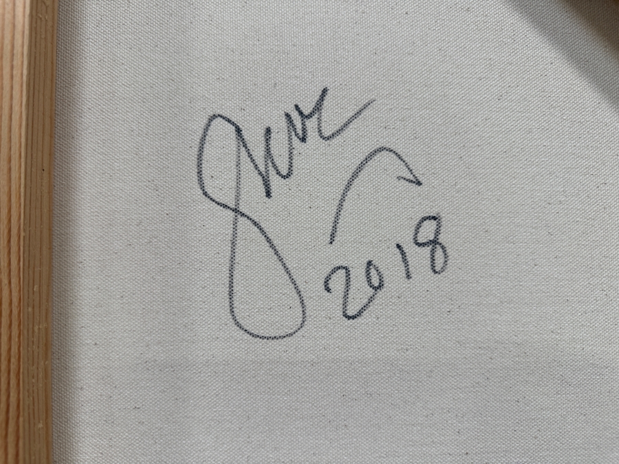 Gerrit Greve (1948-2024, Cardiff by the Sea, CA) Original Acrylic Diptych Painting On Canvas Titled 'Ocean Waves' 2018 Signed Verso 96' X 48' Estimate $4,608 - $5,760 [Photo 9]