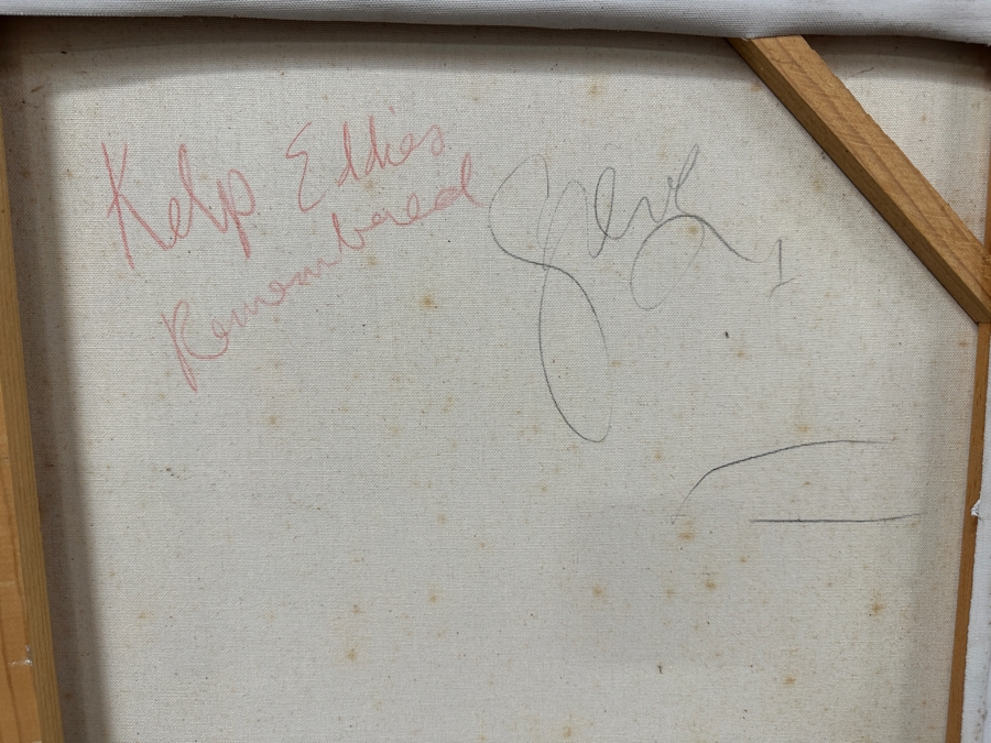 Gerrit Greve (1948-2024, Cardiff by the Sea, CA) Original Acrylic Diptych Painting On Canvas Titled 'Kelp Eddies Remembered' Signed Verso 84' X 66' Estimate $5,544 - $6,930 [Photo 10]