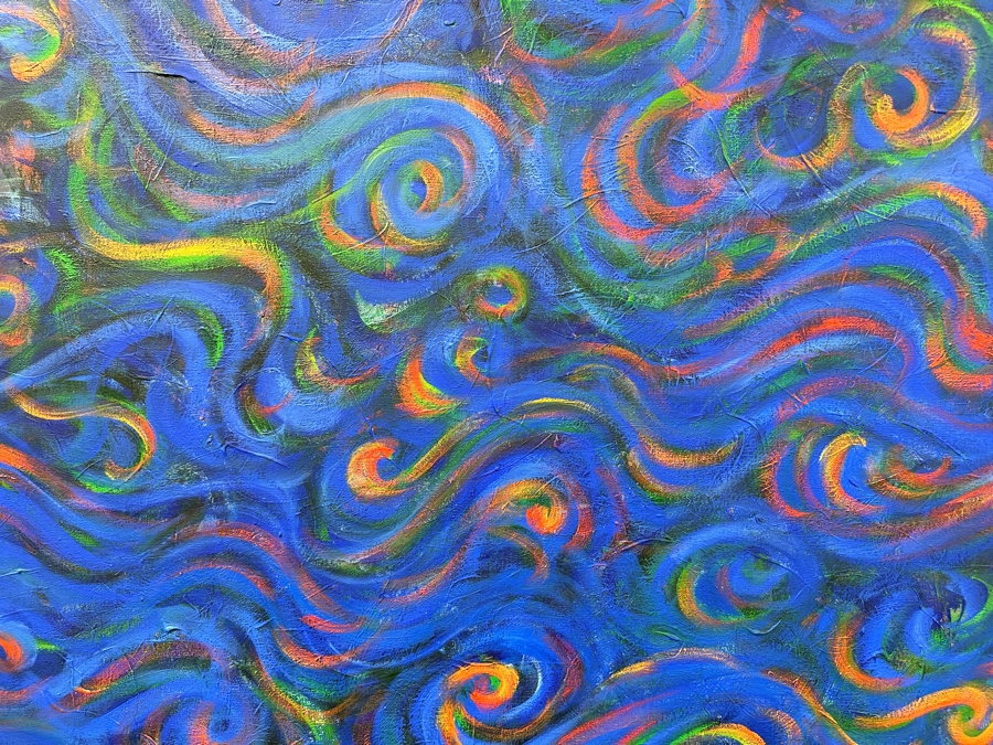 Gerrit Greve (1948-2024, Cardiff by the Sea, CA) Original Acrylic Diptych Painting On Canvas Titled 'Kelp Eddies Remembered' Signed Verso 84' X 66' Estimate $5,544 - $6,930 [Photo 7]