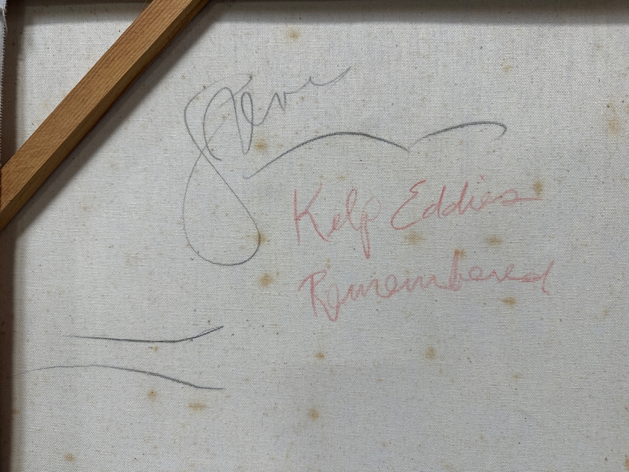 Gerrit Greve (1948-2024, Cardiff by the Sea, CA) Original Acrylic Diptych Painting On Canvas Titled 'Kelp Eddies Remembered' Signed Verso 84' X 66' Estimate $5,544 - $6,930 [Photo 9]