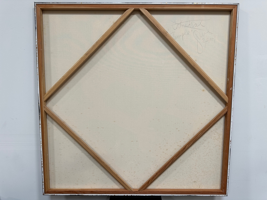 Gerrit Greve (1948-2024, Cardiff by the Sea, CA) Original Acrylic Sand Painting On Canvas Titled 'Temple' 2004 Signed Verso 54' X 54' Estimate $2,916 - $3,645 [Photo 6]