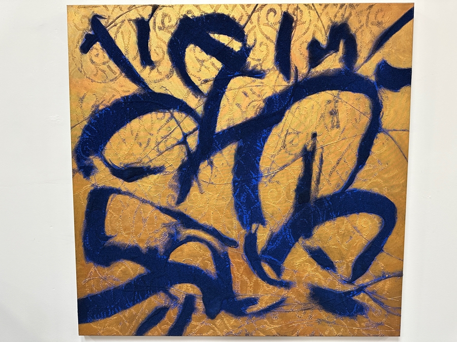 Gerrit Greve (1948-2024, Cardiff by the Sea, CA) Original Acrylic Sand Painting On Canvas Titled 'Angel Icon' 2000 Signed Verso 54' X 54' Estimate $2,916 - $3,645 [Photo 2]