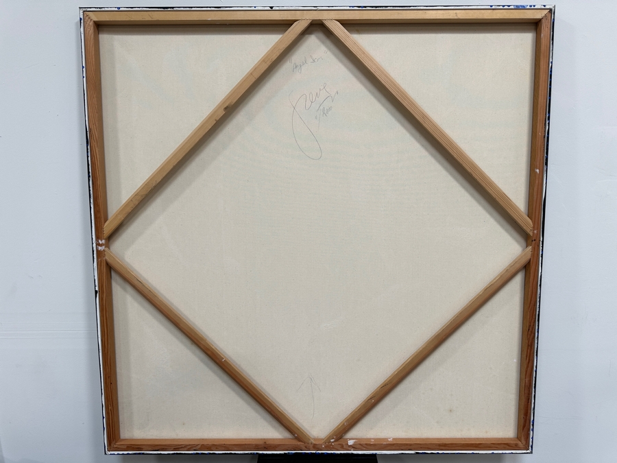 Gerrit Greve (1948-2024, Cardiff by the Sea, CA) Original Acrylic Sand Painting On Canvas Titled 'Angel Icon' 2000 Signed Verso 54' X 54' Estimate $2,916 - $3,645 [Photo 6]