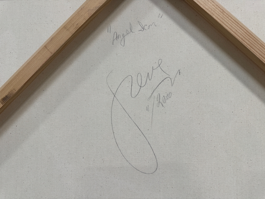 Gerrit Greve (1948-2024, Cardiff by the Sea, CA) Original Acrylic Sand Painting On Canvas Titled 'Angel Icon' 2000 Signed Verso 54' X 54' Estimate $2,916 - $3,645 [Photo 7]