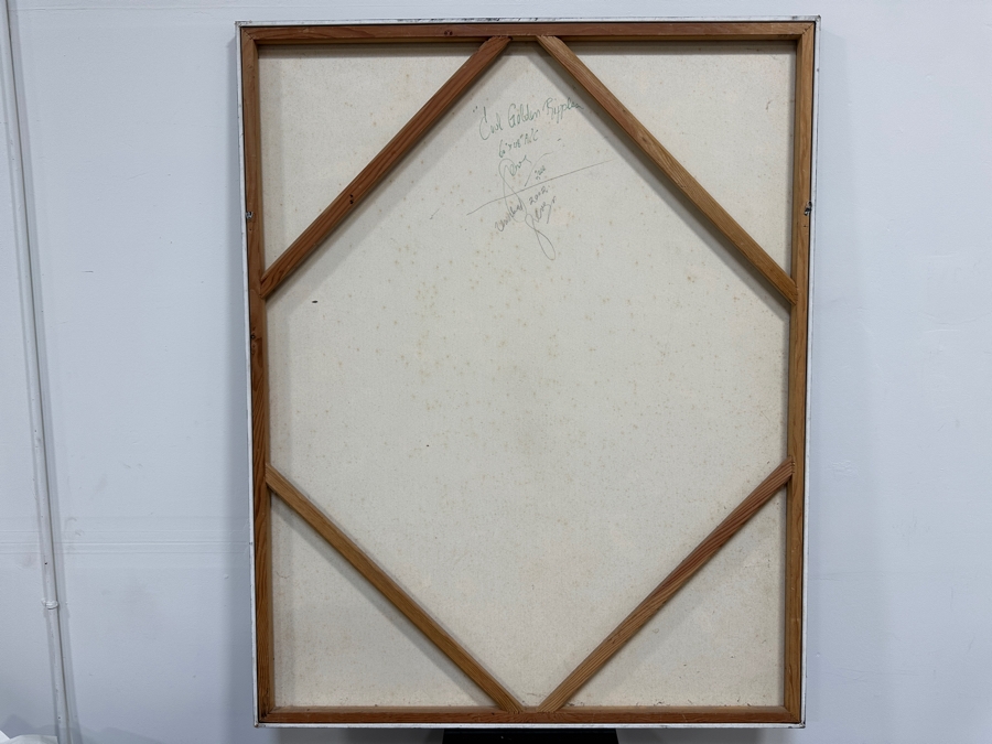 Gerrit Greve (1948-2024, Cardiff by the Sea, CA) Original Acrylic Painting On Canvas Titled 'Cool Golden Ripples' 2000 Signed Lower Right And Verso 48' X 60' Estimate $2,880 - $3,600 [Photo 6]