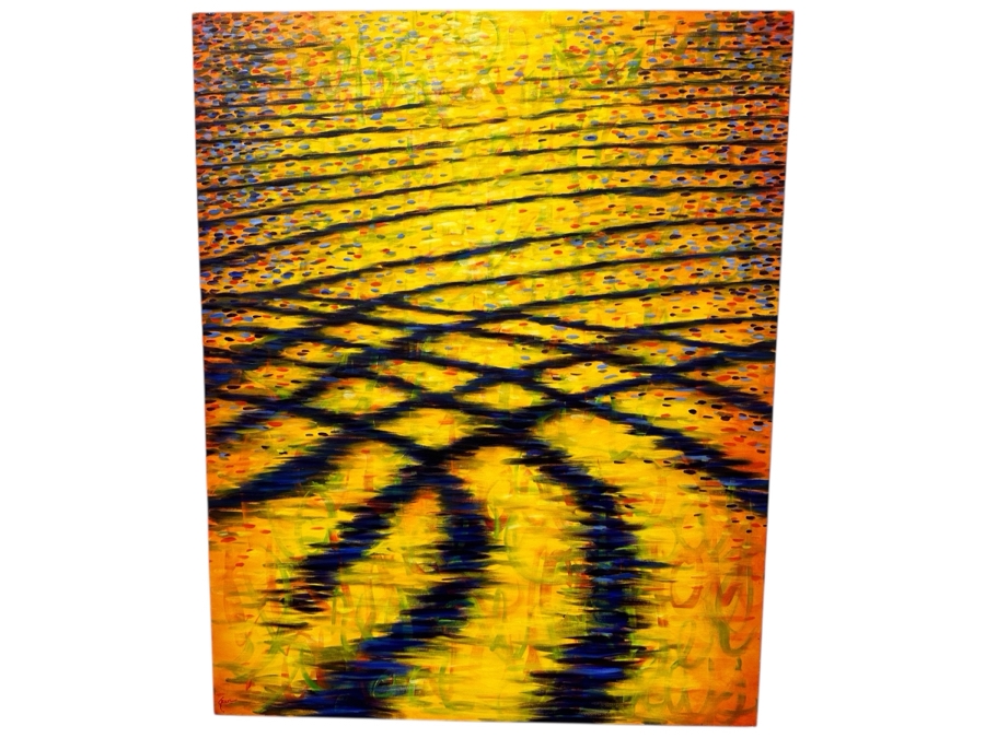 Gerrit Greve (1948-2024, Cardiff by the Sea, CA) Original Acrylic Painting On Canvas Titled 'Always' 2019 Signed Lower Left And Verso 48' X 60' Estimate $2,880 - $3,600 [Photo 1]