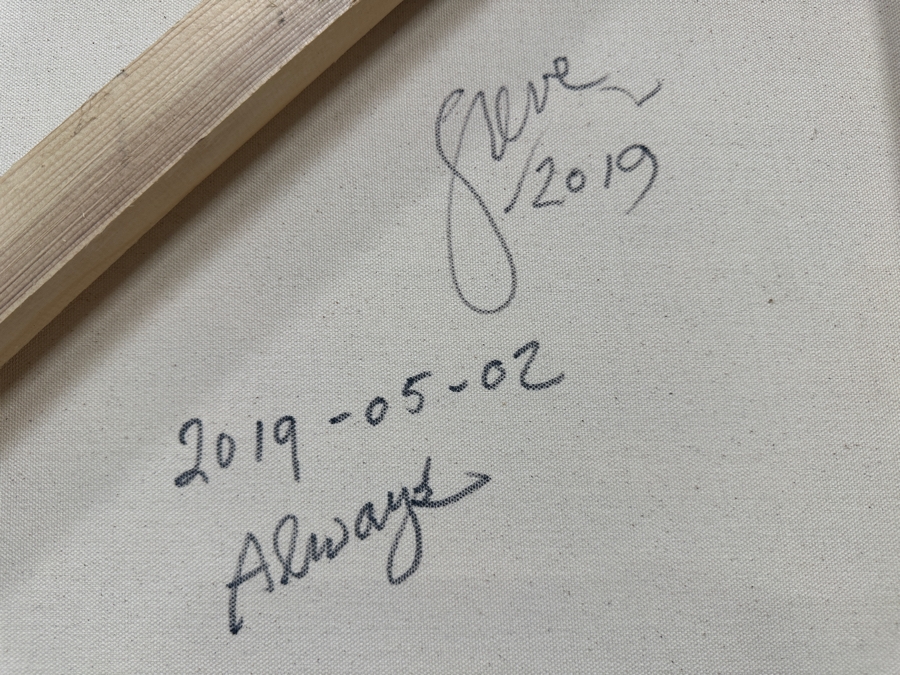 Gerrit Greve (1948-2024, Cardiff by the Sea, CA) Original Acrylic Painting On Canvas Titled 'Always' 2019 Signed Lower Left And Verso 48' X 60' Estimate $2,880 - $3,600 [Photo 8]