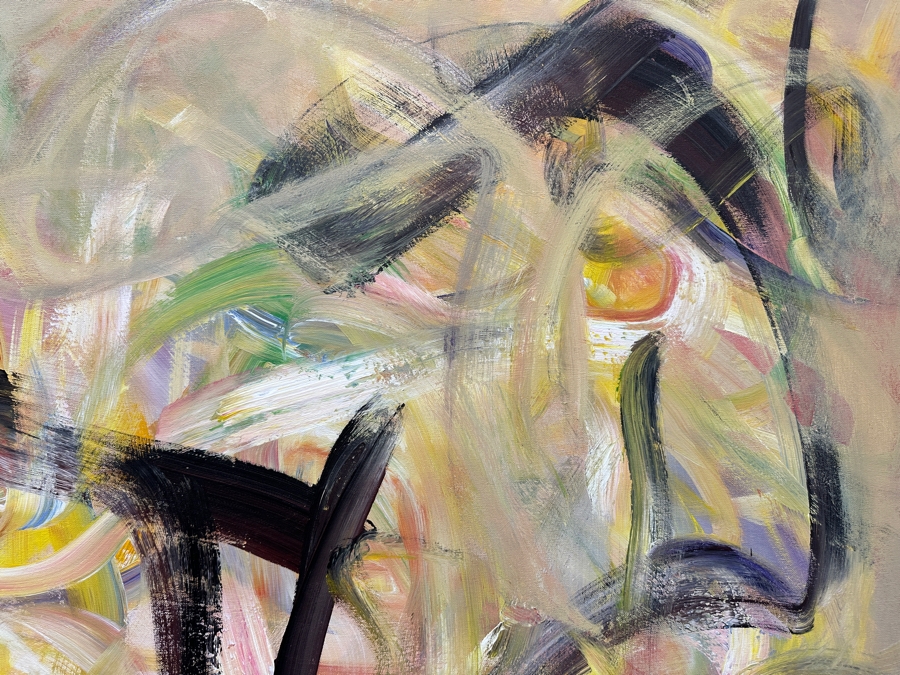 Gerrit Greve (1948-2024, Cardiff by the Sea, CA) Original Acrylic Painting On Canvas Titled 'Mystery' 2004 Signed Verso 48' X 60' Estimate $2,880 - $3,600 [Photo 4]