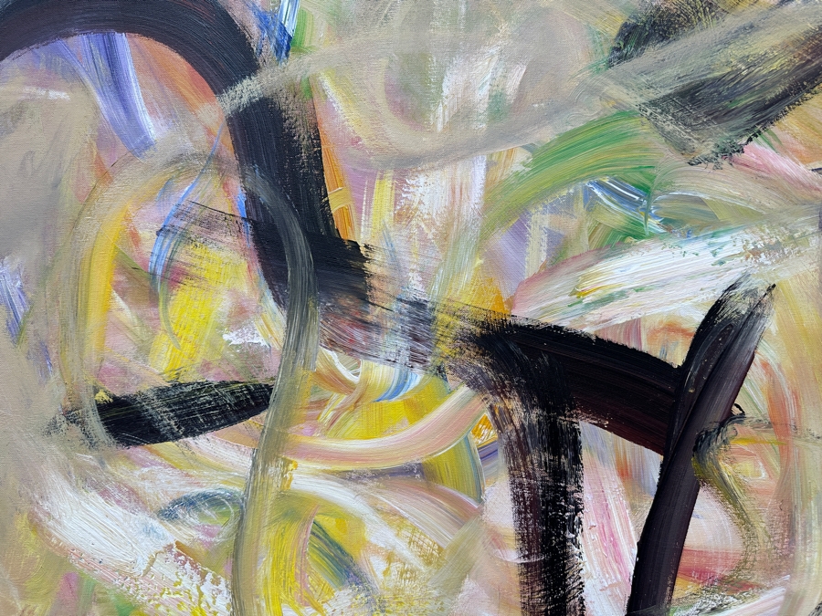 Gerrit Greve (1948-2024, Cardiff by the Sea, CA) Original Acrylic Painting On Canvas Titled 'Mystery' 2004 Signed Verso 48' X 60' Estimate $2,880 - $3,600 [Photo 3]