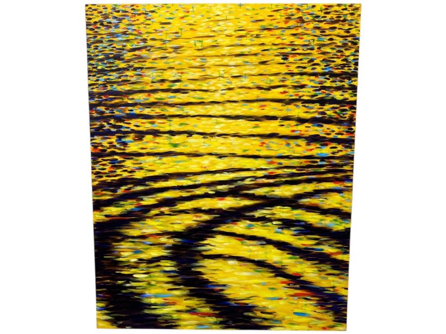 Gerrit Greve (1948-2024, Cardiff by the Sea, CA) Original Acrylic Painting On Canvas Titled 'Morning Glory!!' 2019 Signed Verso 48' X 60' Estimate $2,880 - $3,600 [Photo 1]