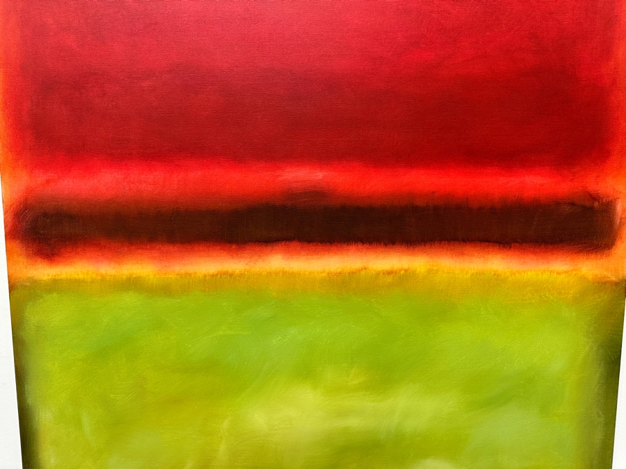 Gerrit Greve (1948-2024, Cardiff by the Sea, CA) Original Acrylic Painting On Canvas Titled 'Abstract Color Field In Manner Of Mark Rothko' 2006 Signed Verso 48' X 60' Estimate $2,880 - $3,600 [Photo 3]