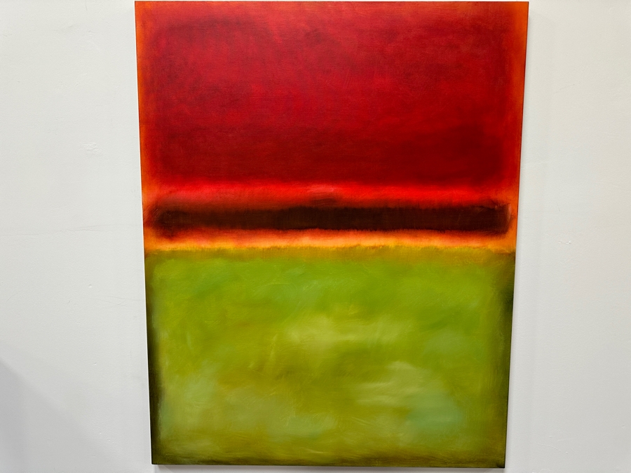 Gerrit Greve (1948-2024, Cardiff by the Sea, CA) Original Acrylic Painting On Canvas Titled 'Abstract Color Field In Manner Of Mark Rothko' 2006 Signed Verso 48' X 60' Estimate $2,880 - $3,600 [Photo 2]