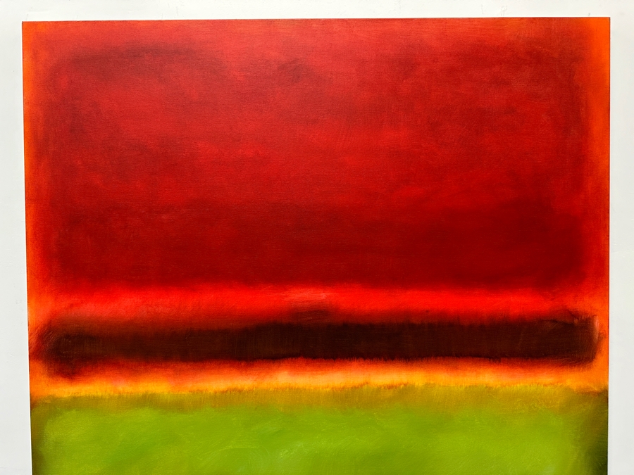 Gerrit Greve (1948-2024, Cardiff by the Sea, CA) Original Acrylic Painting On Canvas Titled 'Abstract Color Field In Manner Of Mark Rothko' 2006 Signed Verso 48' X 60' Estimate $2,880 - $3,600 [Photo 5]