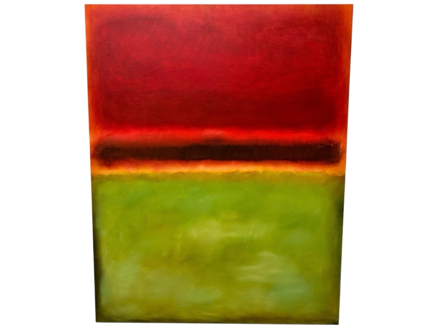 Gerrit Greve (1948-2024, Cardiff by the Sea, CA) Original Acrylic Painting On Canvas Titled 'Abstract Color Field In Manner Of Mark Rothko' 2006 Signed Verso 48' X 60' Estimate $2,880 - $3,600 [Photo 1]