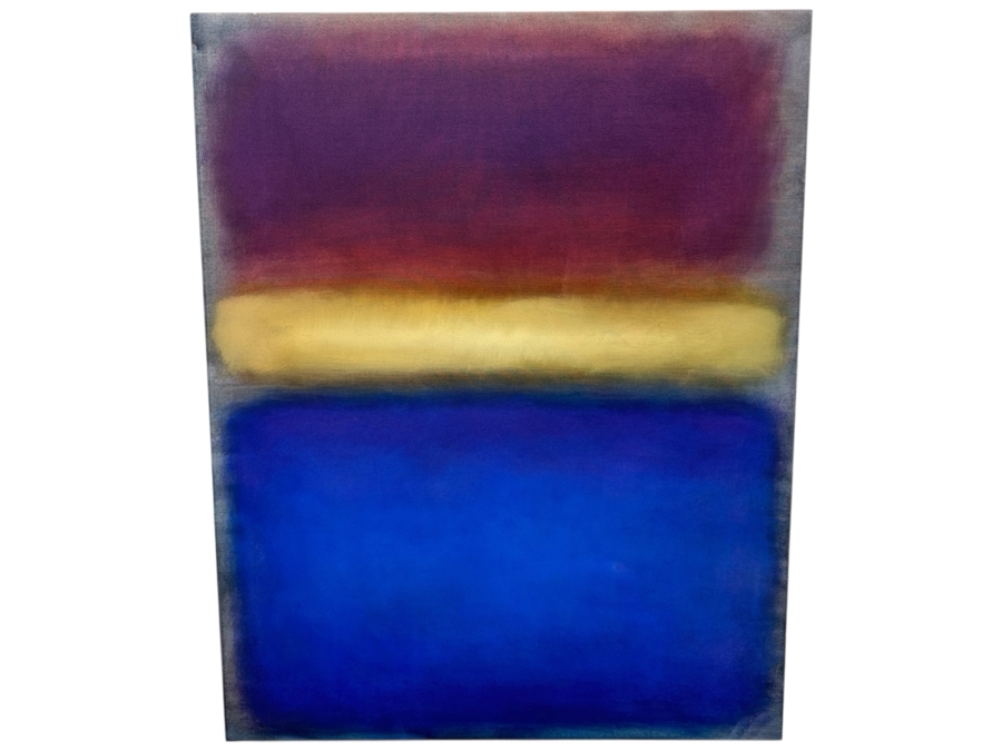 Gerrit Greve (1948-2024, Cardiff by the Sea, CA) Original Acrylic Painting On Canvas Titled 'Abstract Color Field In Manner Of Mark Rothko' 2014 Signed Verso 48' X 60' Estimate $2,880 - $3,600 [Photo 1]