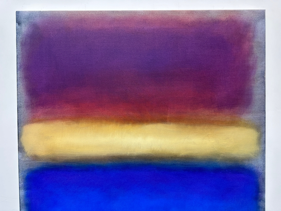 Gerrit Greve (1948-2024, Cardiff by the Sea, CA) Original Acrylic Painting On Canvas Titled 'Abstract Color Field In Manner Of Mark Rothko' 2014 Signed Verso 48' X 60' Estimate $2,880 - $3,600 [Photo 5]