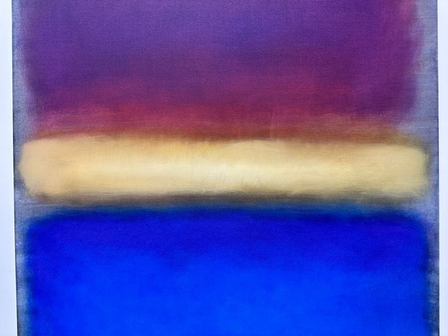 Gerrit Greve (1948-2024, Cardiff by the Sea, CA) Original Acrylic Painting On Canvas Titled 'Abstract Color Field In Manner Of Mark Rothko' 2014 Signed Verso 48' X 60' Estimate $2,880 - $3,600 [Photo 4]