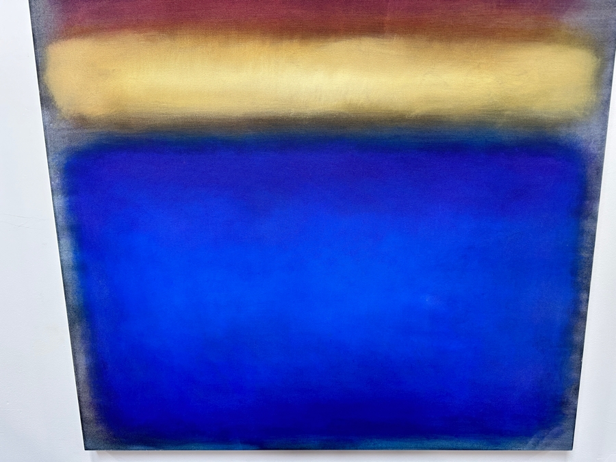 Gerrit Greve (1948-2024, Cardiff by the Sea, CA) Original Acrylic Painting On Canvas Titled 'Abstract Color Field In Manner Of Mark Rothko' 2014 Signed Verso 48' X 60' Estimate $2,880 - $3,600 [Photo 3]