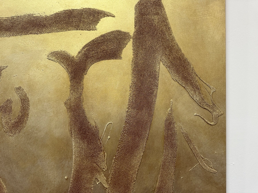 Gerrit Greve (1948-2024, Cardiff by the Sea, CA) Original Acrylic Sand Painting On Canvas Titled 'God 4' 2005 Signed Verso 60' X 48' Estimate $2,880 - $3,600 [Photo 4]