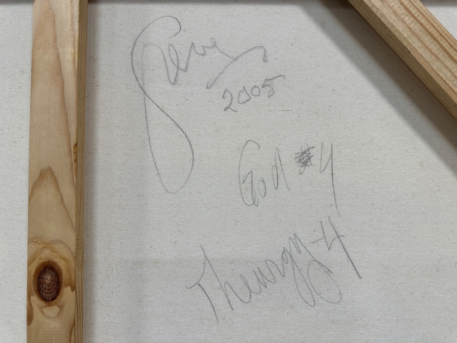 Gerrit Greve (1948-2024, Cardiff by the Sea, CA) Original Acrylic Sand Painting On Canvas Titled 'God 4' 2005 Signed Verso 60' X 48' Estimate $2,880 - $3,600 [Photo 6]