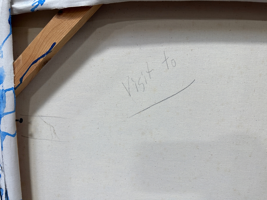 Gerrit Greve (1948-2024, Cardiff by the Sea, CA) Original Acrylic Sand Diptych Painting On Canvas Titled 'Visit To A Foreign Place' 1995 Signed Verso 80' X 40' Estimate $3,200 - $4,000 [Photo 9]