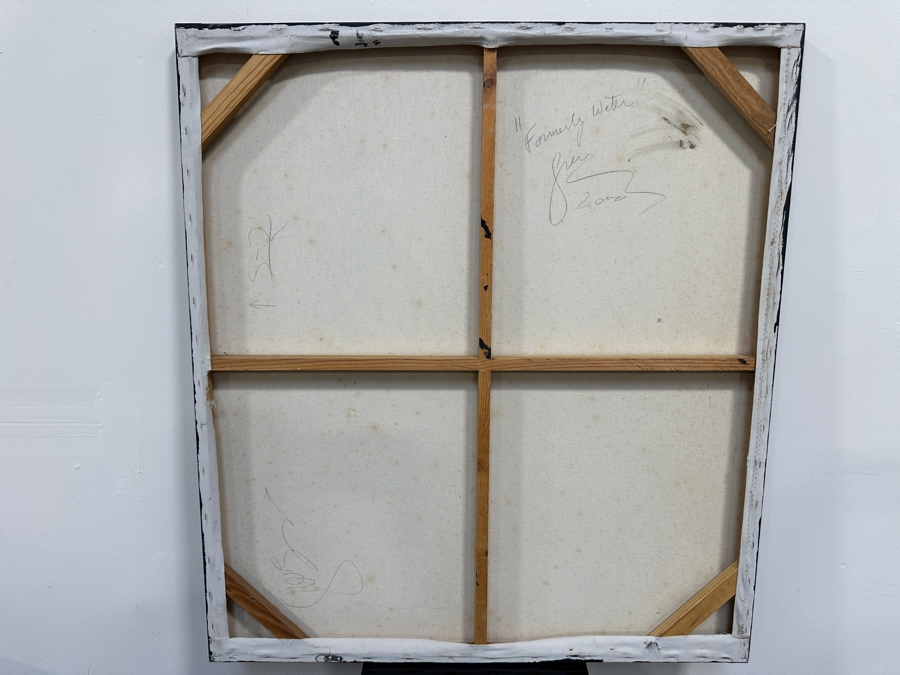 Gerrit Greve (1948-2024, Cardiff by the Sea, CA) Original Acrylic Sand Painting On Canvas Titled 'Formerly Water' 2000 Signed Verso 36' X 40' Estimate $1,440 - $1,800 [Photo 5]