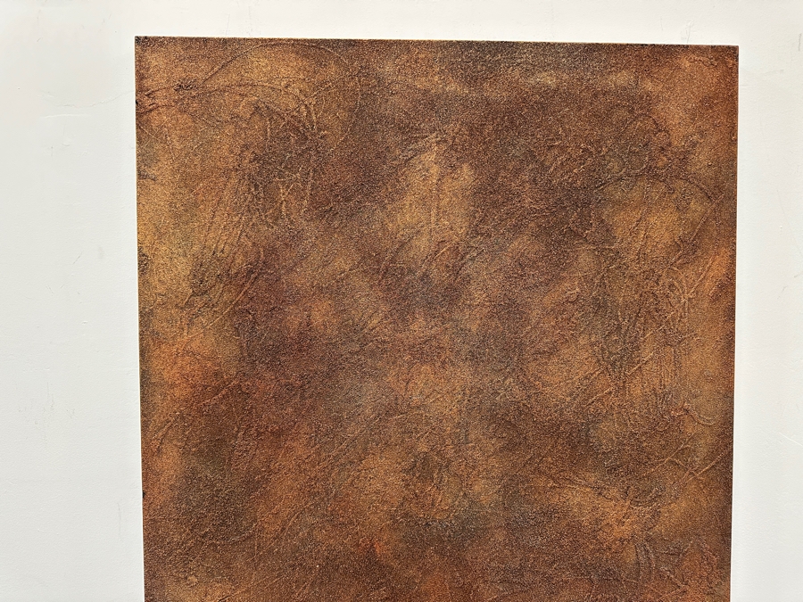 Gerrit Greve (1948-2024, Cardiff by the Sea, CA) Original Acrylic Sand Painting On Canvas Titled 'Formerly Water' 2000 Signed Verso 36' X 40' Estimate $1,440 - $1,800 [Photo 4]