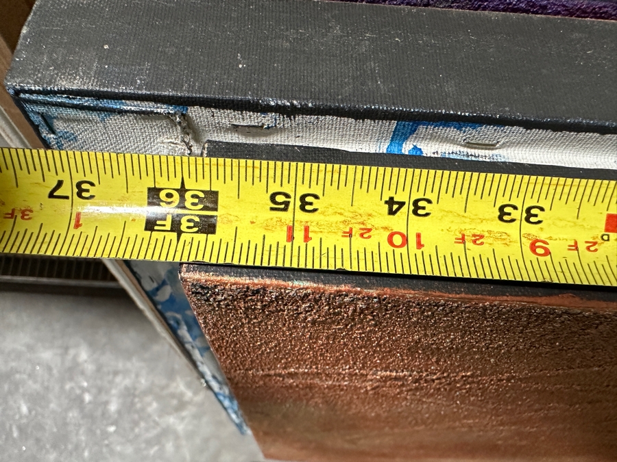 Gerrit Greve (1948-2024, Cardiff by the Sea, CA) Original Acrylic Sand Painting On Canvas Titled 'Formerly Water' 2000 Signed Verso 36' X 40' Estimate $1,440 - $1,800 [Photo 7]