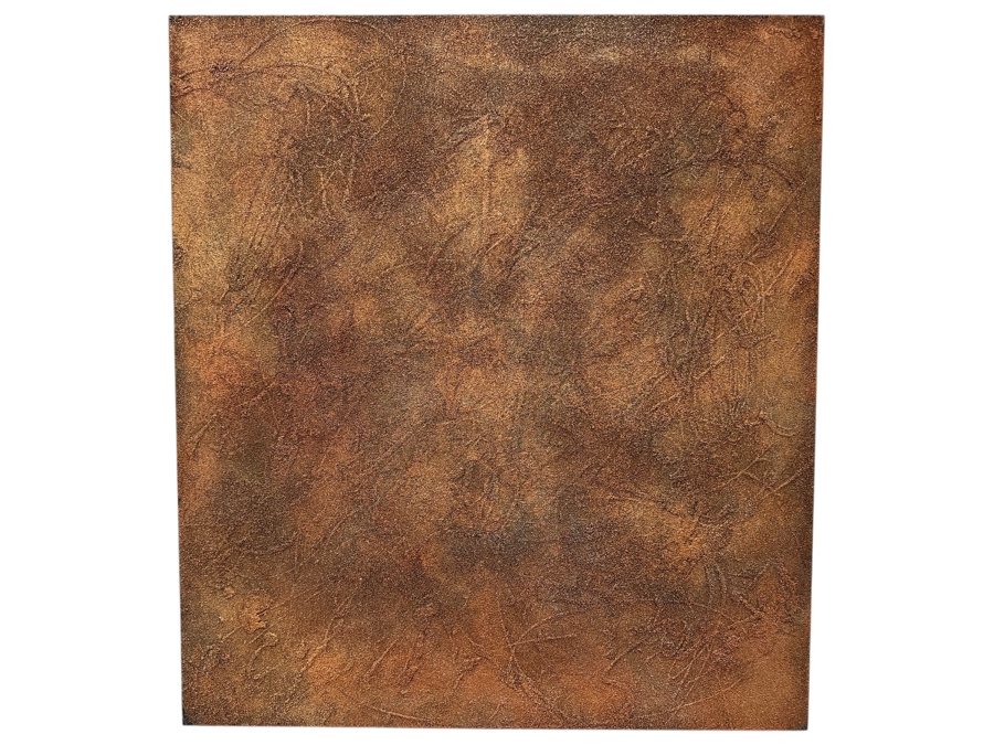 Gerrit Greve (1948-2024, Cardiff by the Sea, CA) Original Acrylic Sand Painting On Canvas Titled 'Formerly Water' 2000 Signed Verso 36' X 40' Estimate $1,440 - $1,800 [Photo 1]