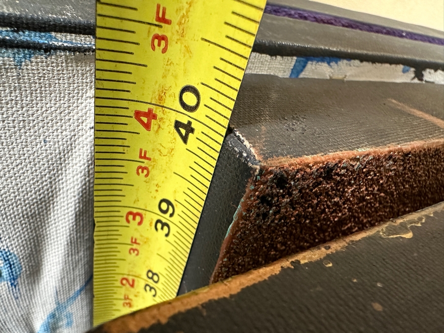 Gerrit Greve (1948-2024, Cardiff by the Sea, CA) Original Acrylic Sand Painting On Canvas Titled 'Formerly Water' 2000 Signed Verso 36' X 40' Estimate $1,440 - $1,800 [Photo 8]