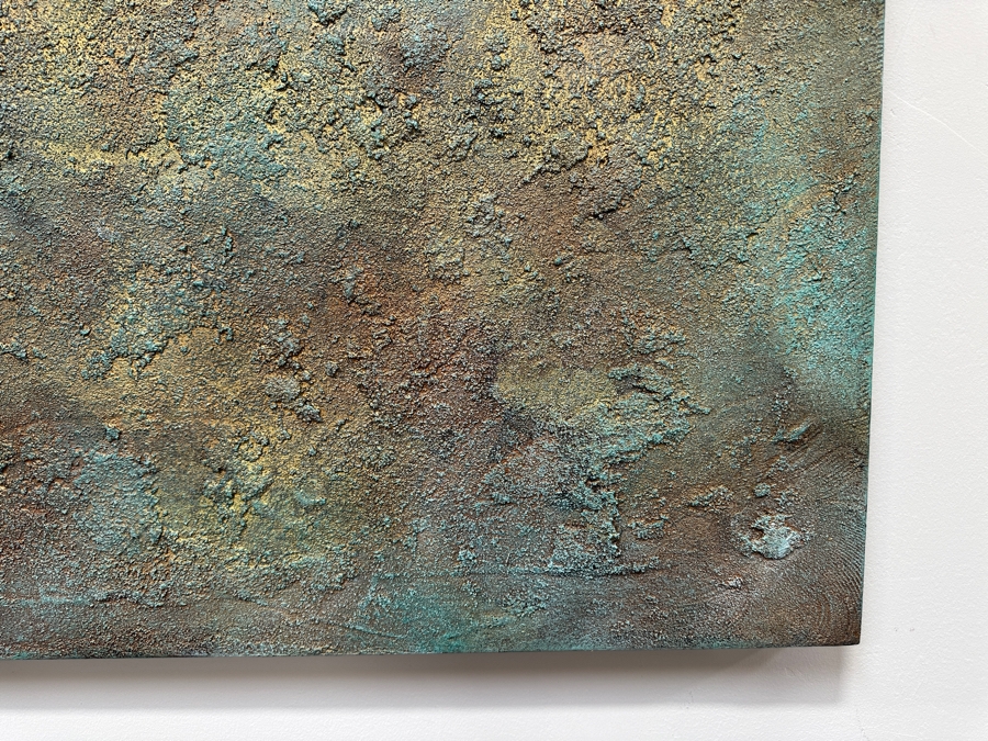 Gerrit Greve (1948-2024, Cardiff by the Sea, CA) Original Acrylic Sand Painting On Canvas Titled 'Sea Romance II' 1995 Signed Verso 40' X 40' Estimate $1,600 - $2,000 [Photo 3]