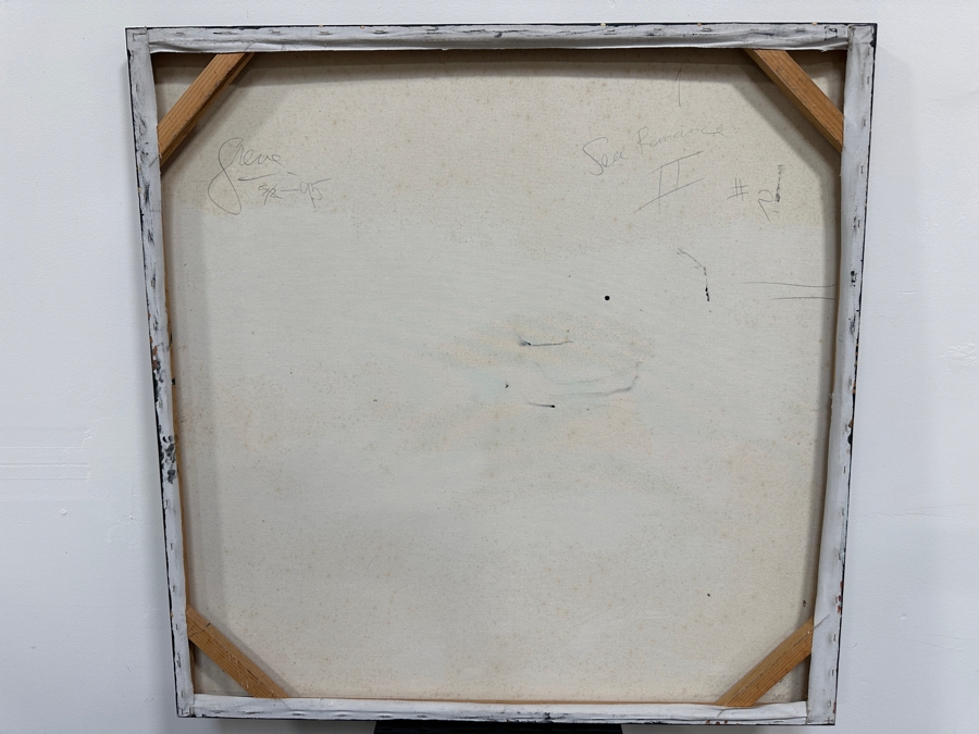Gerrit Greve (1948-2024, Cardiff by the Sea, CA) Original Acrylic Sand Painting On Canvas Titled 'Sea Romance II' 1995 Signed Verso 40' X 40' Estimate $1,600 - $2,000 [Photo 5]