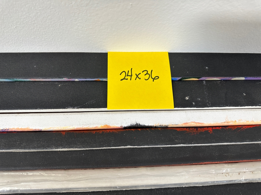 Gerrit Greve (1948-2024, Cardiff by the Sea, CA) Original Acrylic Sand Painting On Canvas Titled 'North Dakota Statehood Flag' 2001 Signed Verso 36' X 24' Estimate $864 - $1,080 [Photo 8]