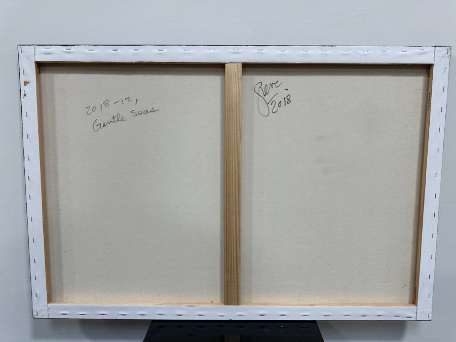 Gerrit Greve (1948-2024, Cardiff by the Sea, CA) Original Acrylic Painting On Canvas Titled 'Gentle Seas' 2018 Signed Lower Right And Verso 36' X 24' Estimate $864 - $1,080 [Photo 5]