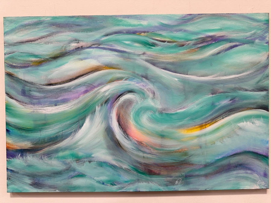 Gerrit Greve (1948-2024, Cardiff by the Sea, CA) Original Acrylic Painting On Canvas Titled 'Gentle Seas' 2018 Signed Lower Right And Verso 36' X 24' Estimate $864 - $1,080 [Photo 2]