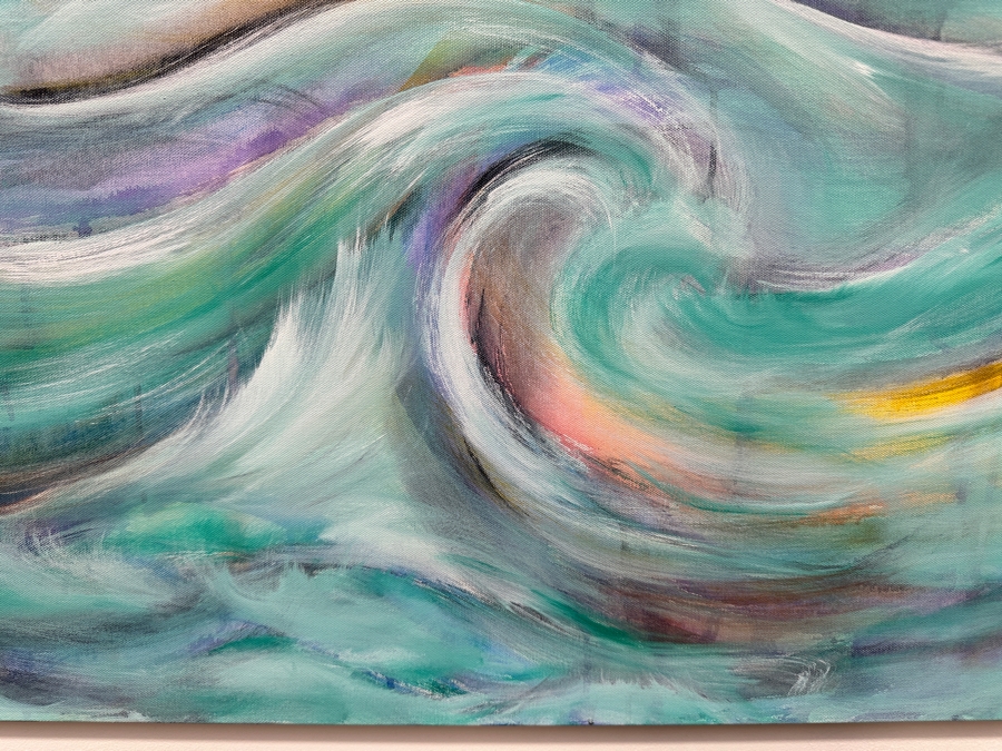 Gerrit Greve (1948-2024, Cardiff by the Sea, CA) Original Acrylic Painting On Canvas Titled 'Gentle Seas' 2018 Signed Lower Right And Verso 36' X 24' Estimate $864 - $1,080 [Photo 3]