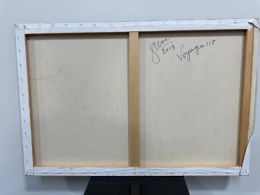 Gerrit Greve (1948-2024, Cardiff by the Sea, CA) Original Acrylic Painting On Canvas Titled 'Voyage 118' 2013 Signed Verso 36' X 24' Estimate $864 - $1,080 [Photo 5]