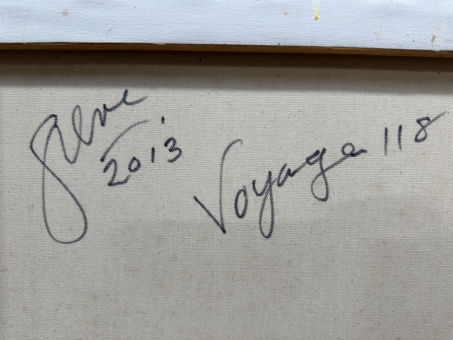 Gerrit Greve (1948-2024, Cardiff by the Sea, CA) Original Acrylic Painting On Canvas Titled 'Voyage 118' 2013 Signed Verso 36' X 24' Estimate $864 - $1,080 [Photo 6]