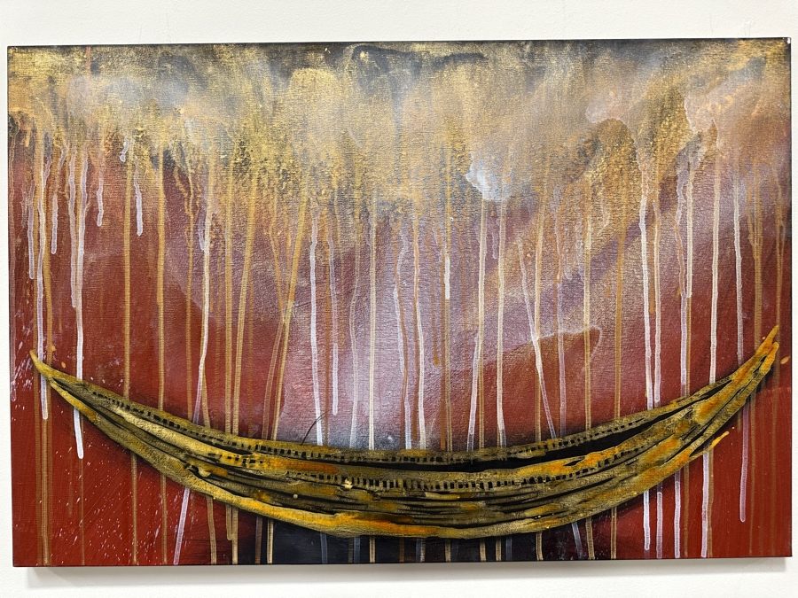 Gerrit Greve (1948-2024, Cardiff by the Sea, CA) Original Acrylic Painting On Canvas Titled 'Voyage 118' 2013 Signed Verso 36' X 24' Estimate $864 - $1,080 [Photo 2]