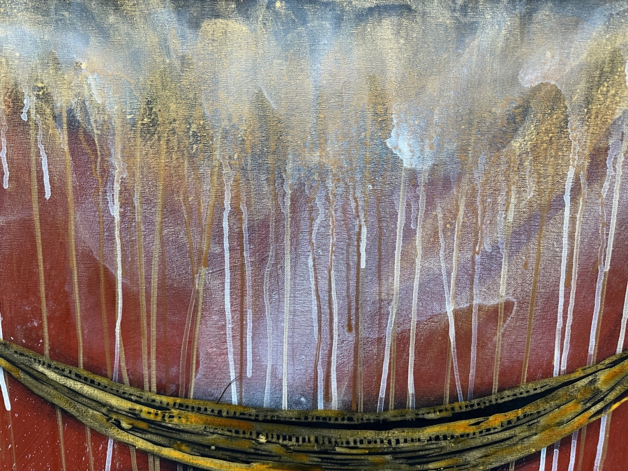 Gerrit Greve (1948-2024, Cardiff by the Sea, CA) Original Acrylic Painting On Canvas Titled 'Voyage 118' 2013 Signed Verso 36' X 24' Estimate $864 - $1,080 [Photo 4]